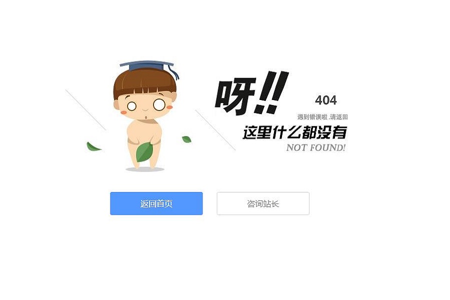 2018年网站404自适应美化页面模版分享