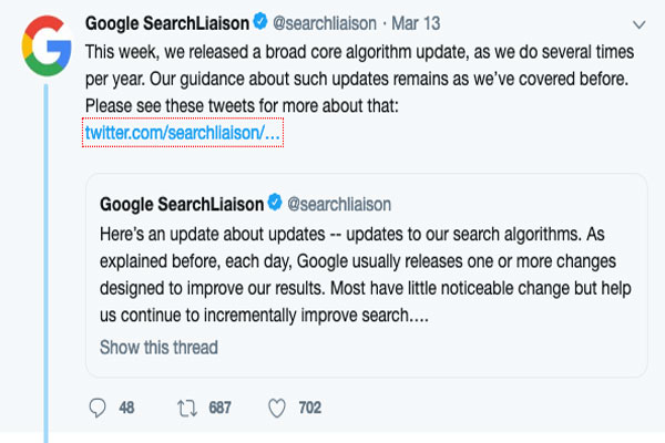 Google搜索引擎2019年3月核心算法更新